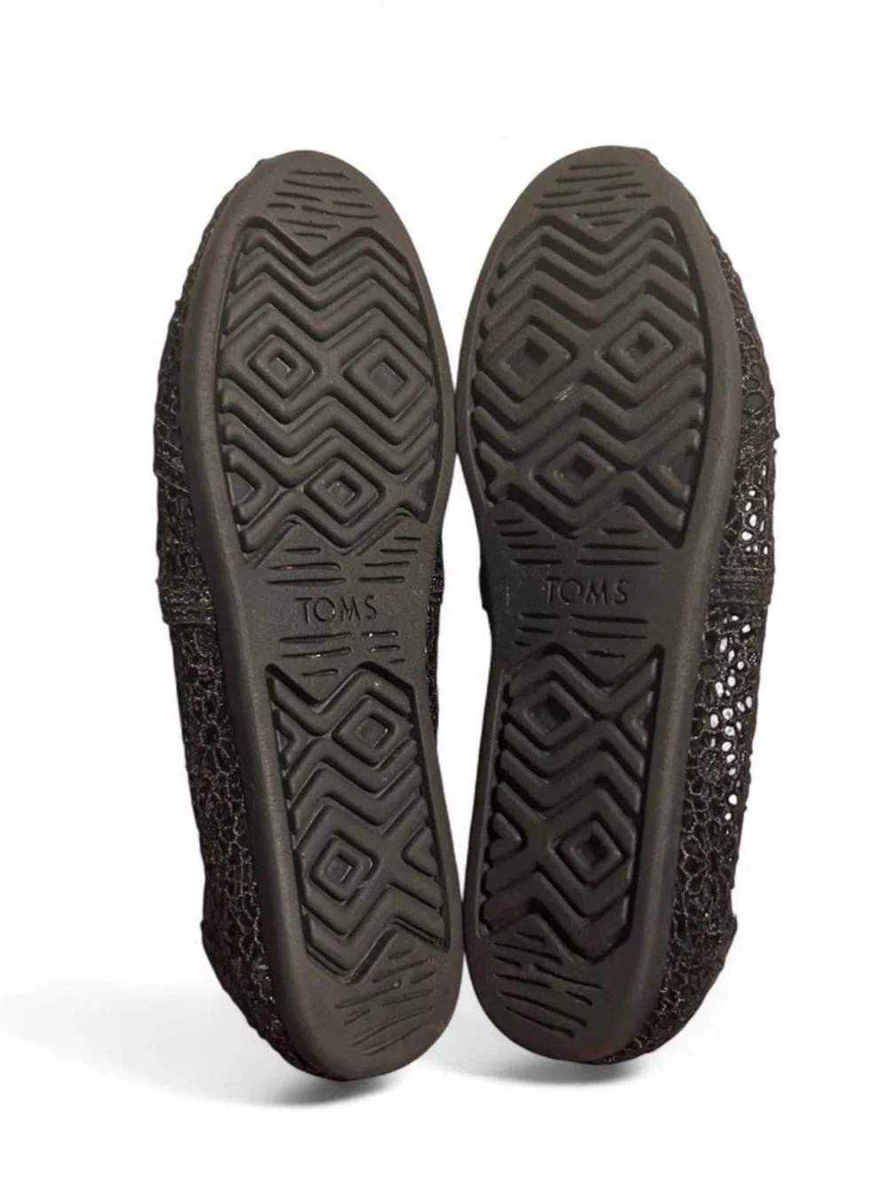 TOMS Women's Black Crochet Alpargata Slip-On Shoes - NWOT